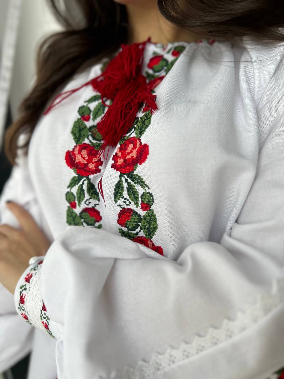Ukrainian Vyshyvanka with Rose Embroidery