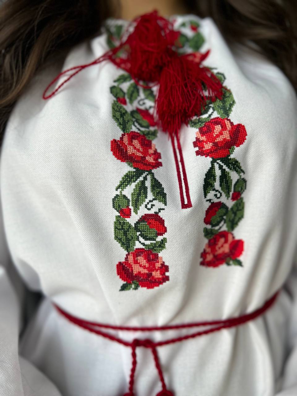 Ukrainian Vyshyvanka with Rose Embroidery