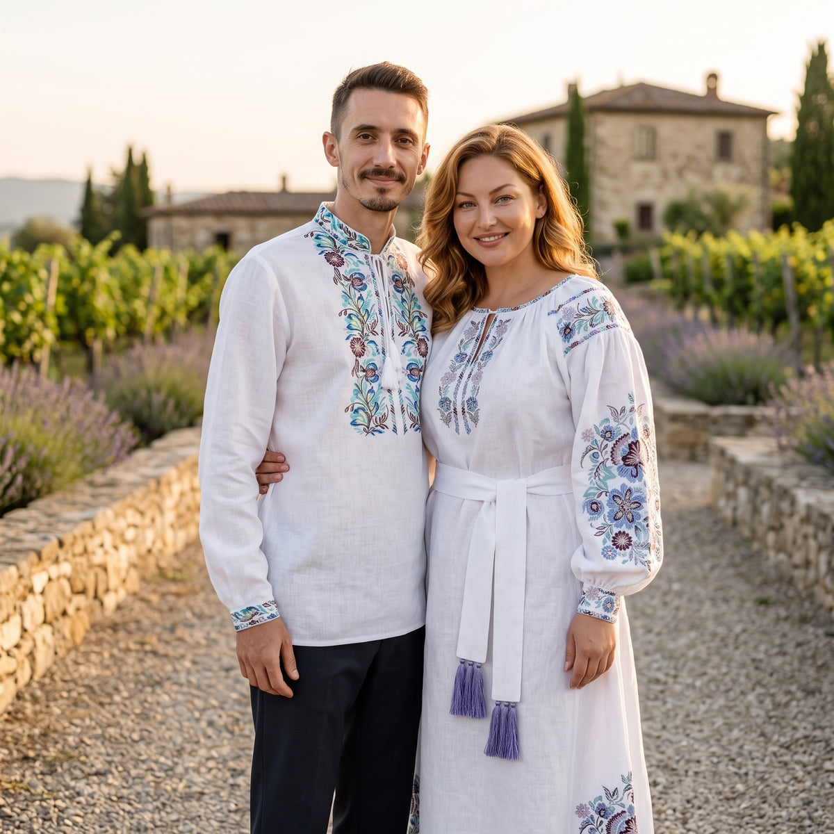 Men’s Floral Embroidered Linen Shirt