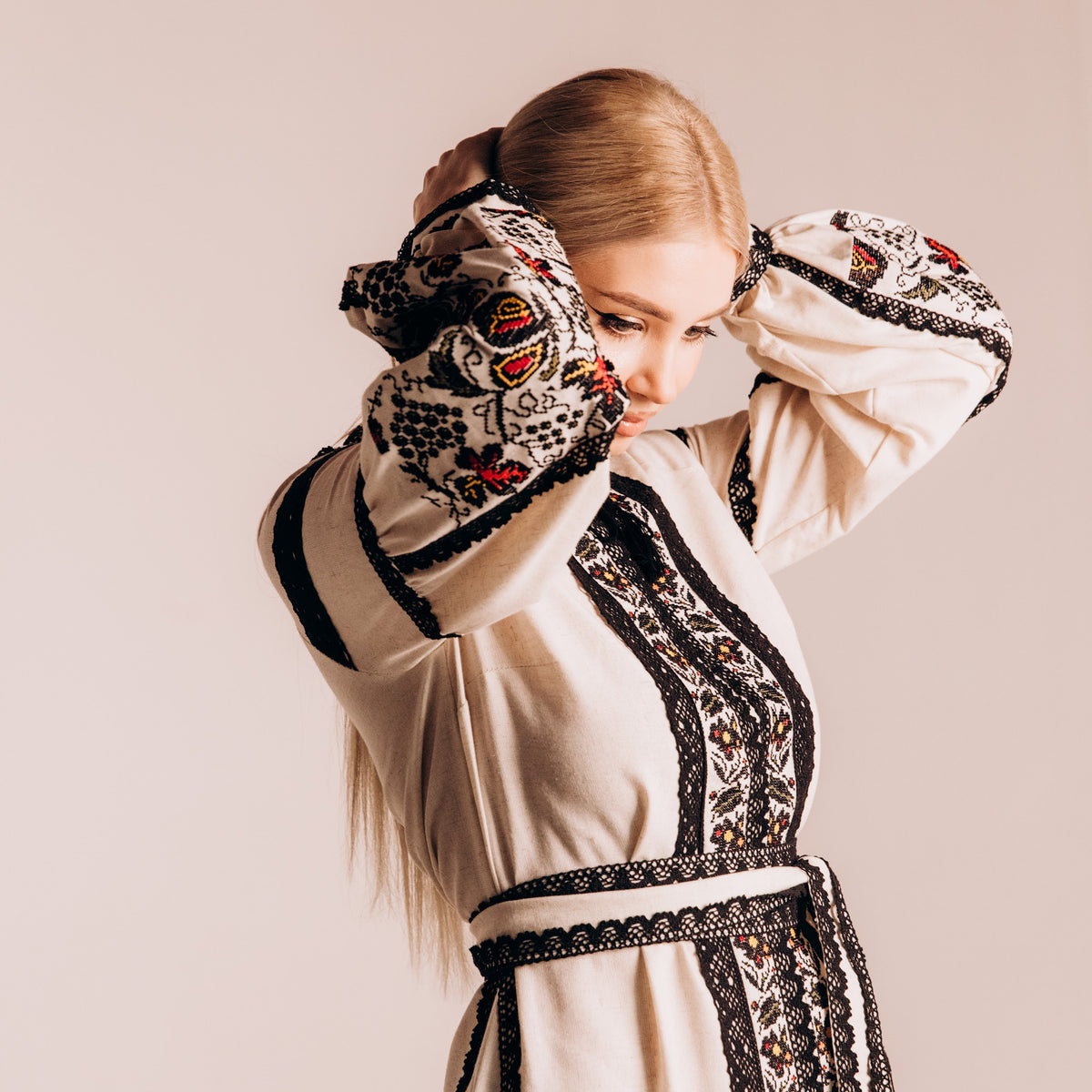 Embroidered Vyshyvanka Dress – Black & Multicolor