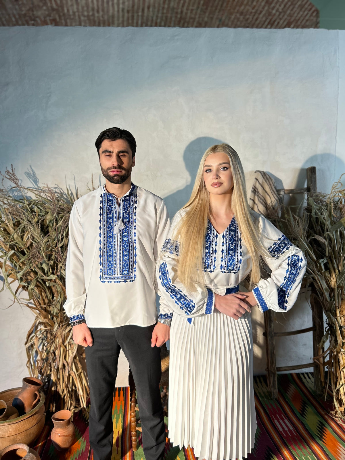 Blue Embroidered Vyshyvanka Dress