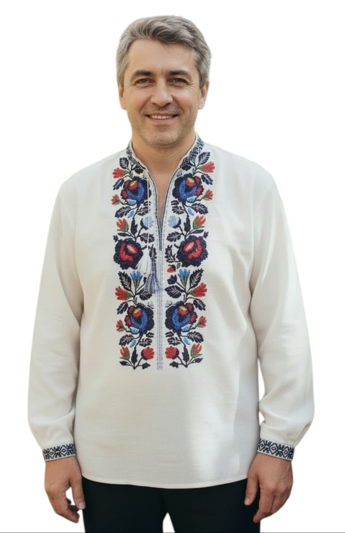 Ukrainian Easter Shirt, Floral Embroidery Men