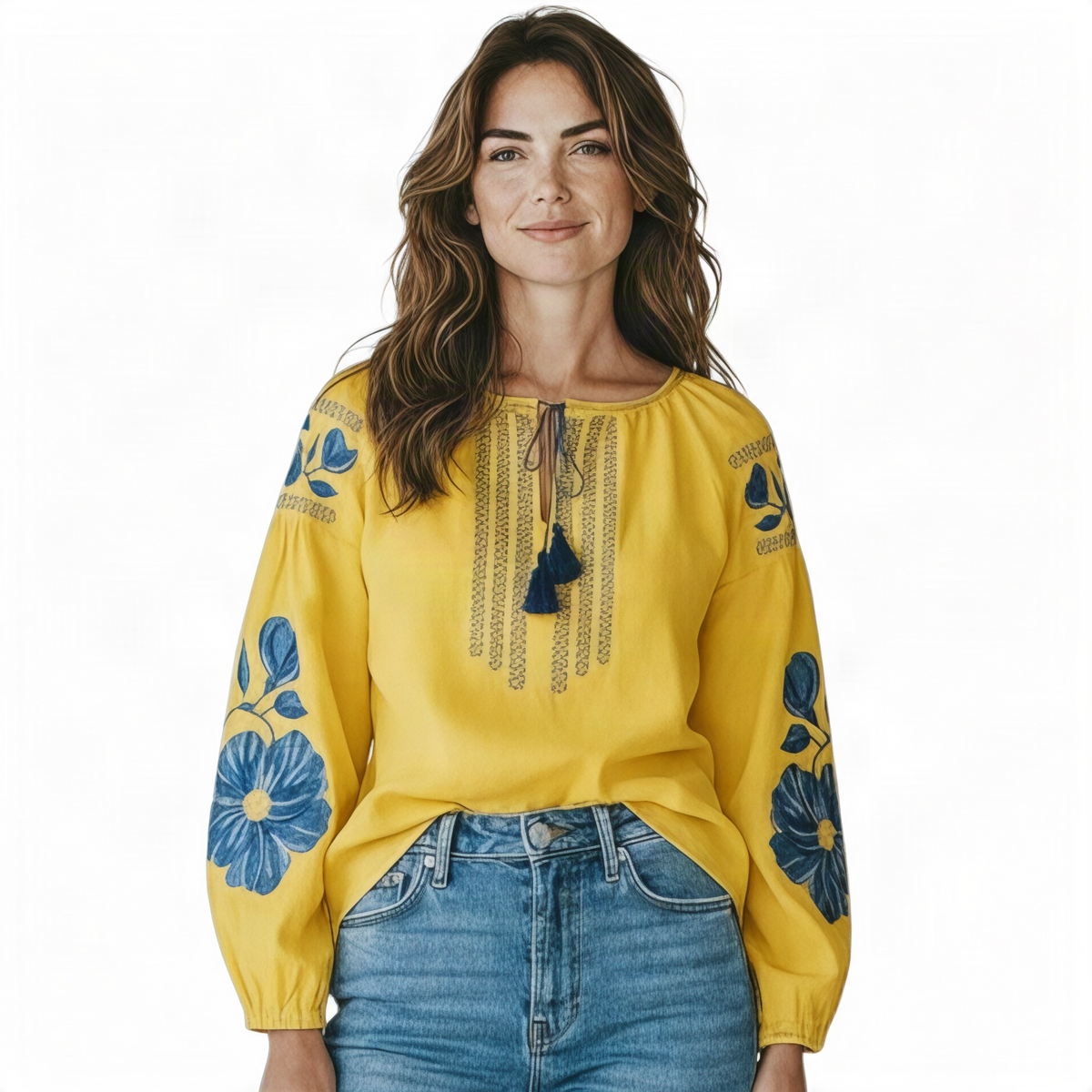 Yellow Ukrainian Vyshyvanka Blouse