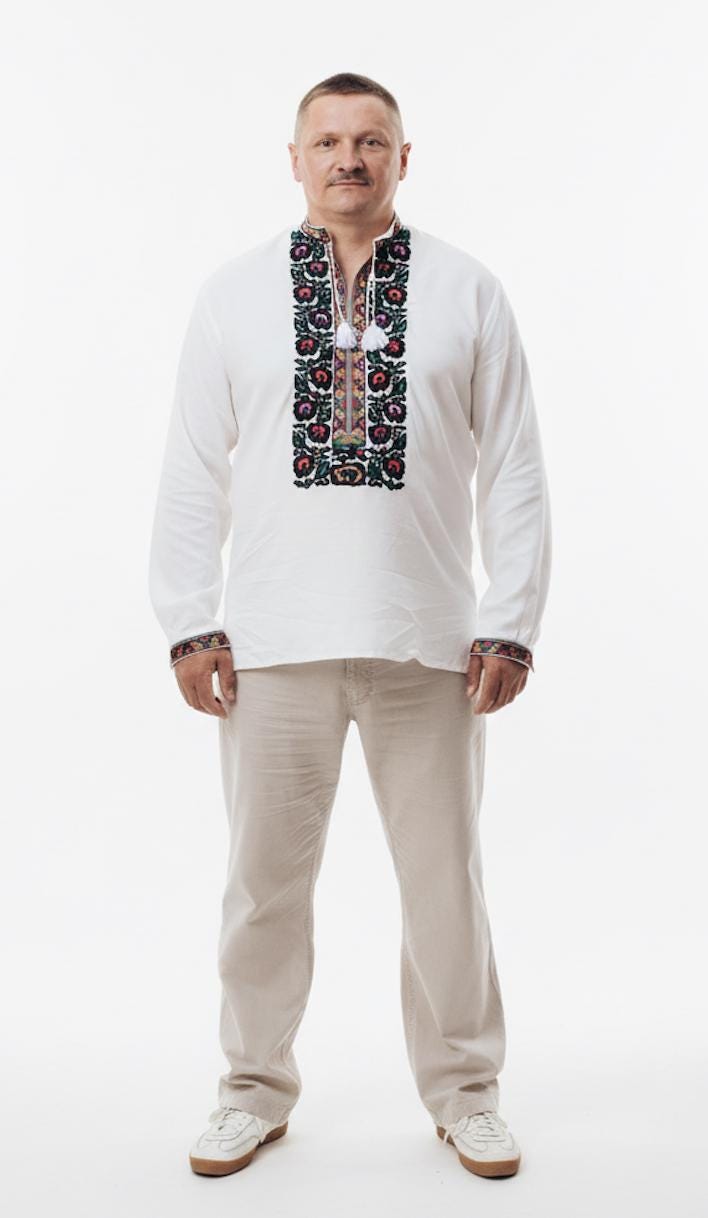 Borshchiv Embroidered Shirt, Men's Linen Viscose Top, Boho Wedding Tunic, Floral Geometric Pattern, Handcrafted Vyshyvanka, Spring Outfit