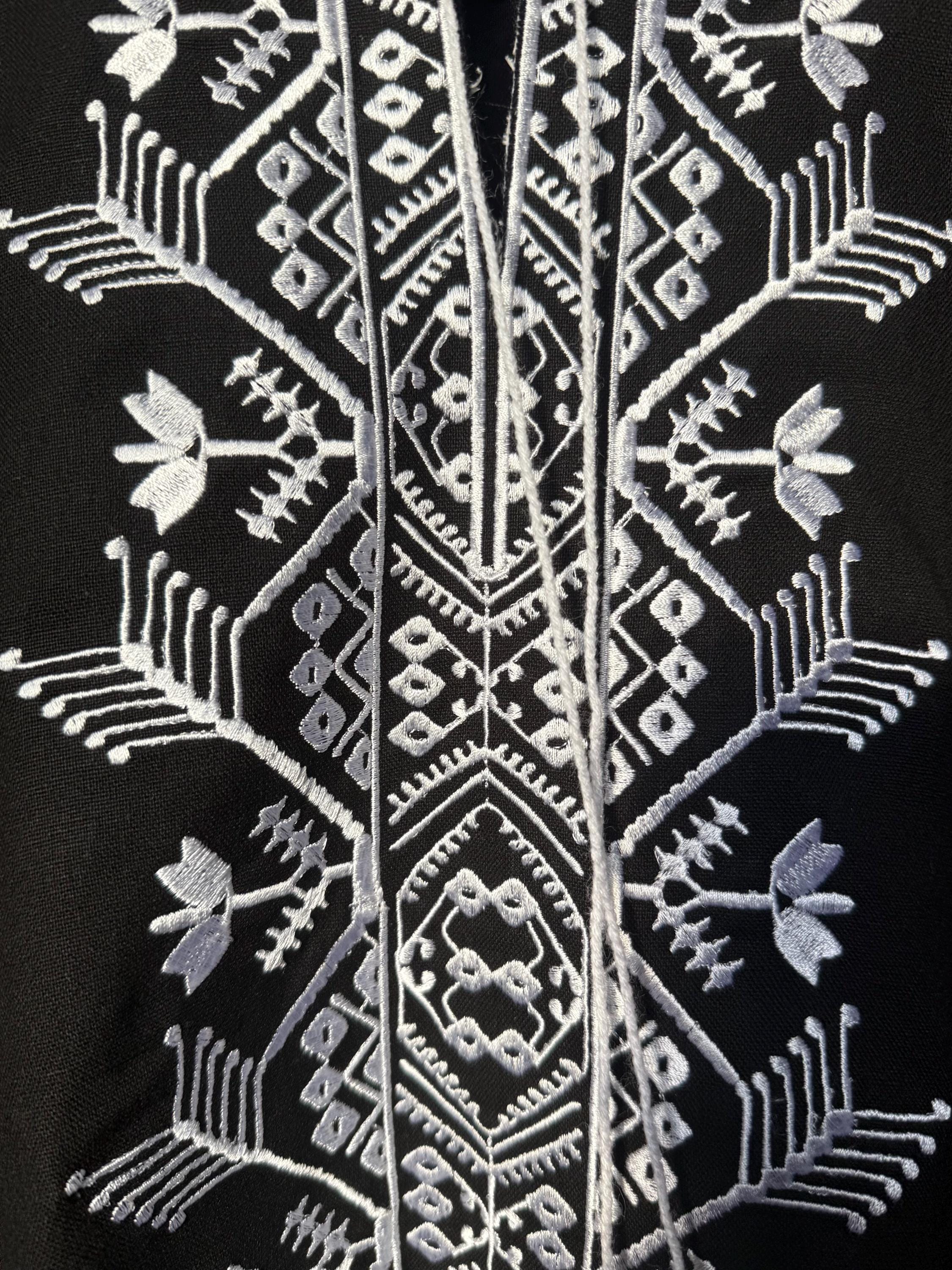 Black Embroidered Shirt for Men | Ukrainian Vyshyvanka | Machine Embroidery | Matching Couple Outfit | Handmade Gift from Ukraine
