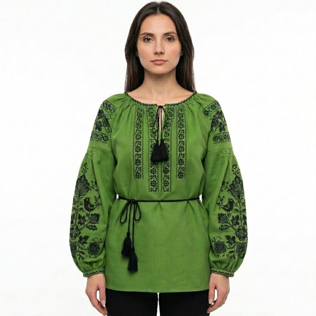 Green Boho Blouse
