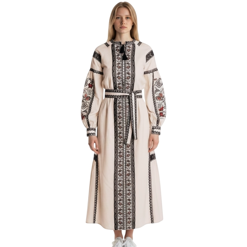 Embroidered Vyshyvanka Dress – Black & Multicolor
