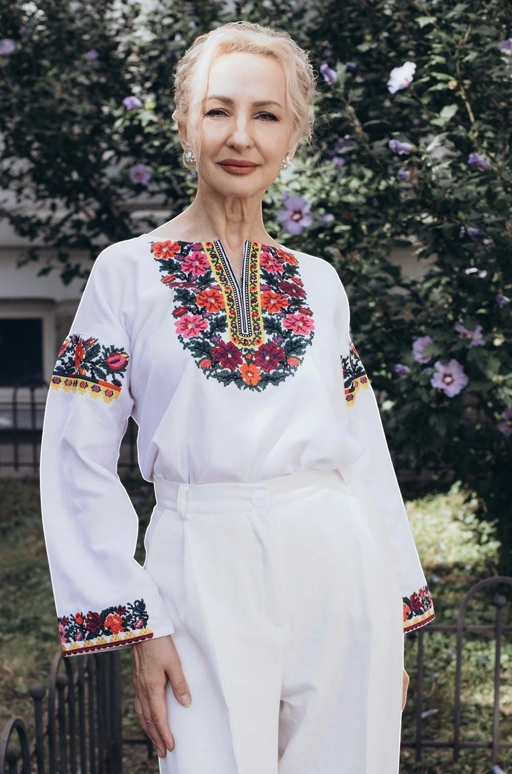 Ukrainian Embroidered Blouse | Bukovynian Floral Vyshyvanka | Handmade Homespun Fabric