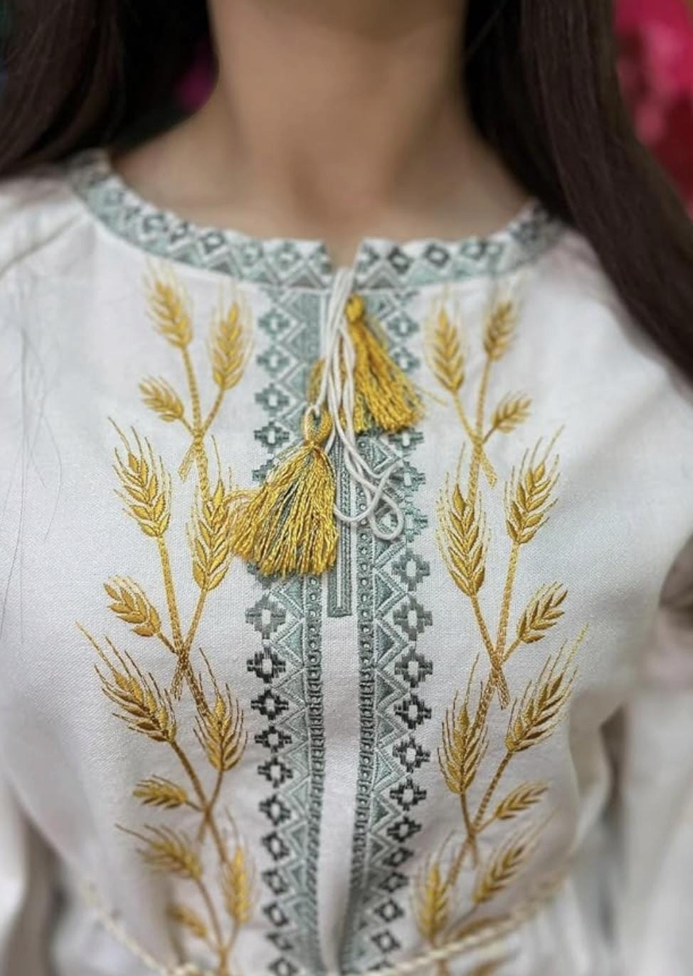 Wheat Embroidery Vyshyvanka – Boho Matching Outfit