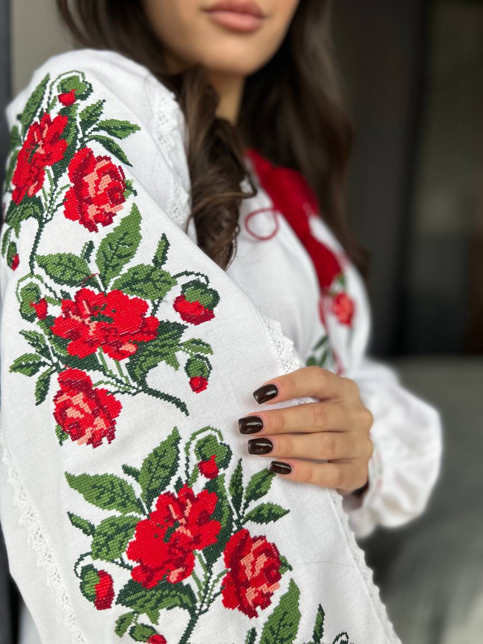 Ukrainian Vyshyvanka with Rose Embroidery