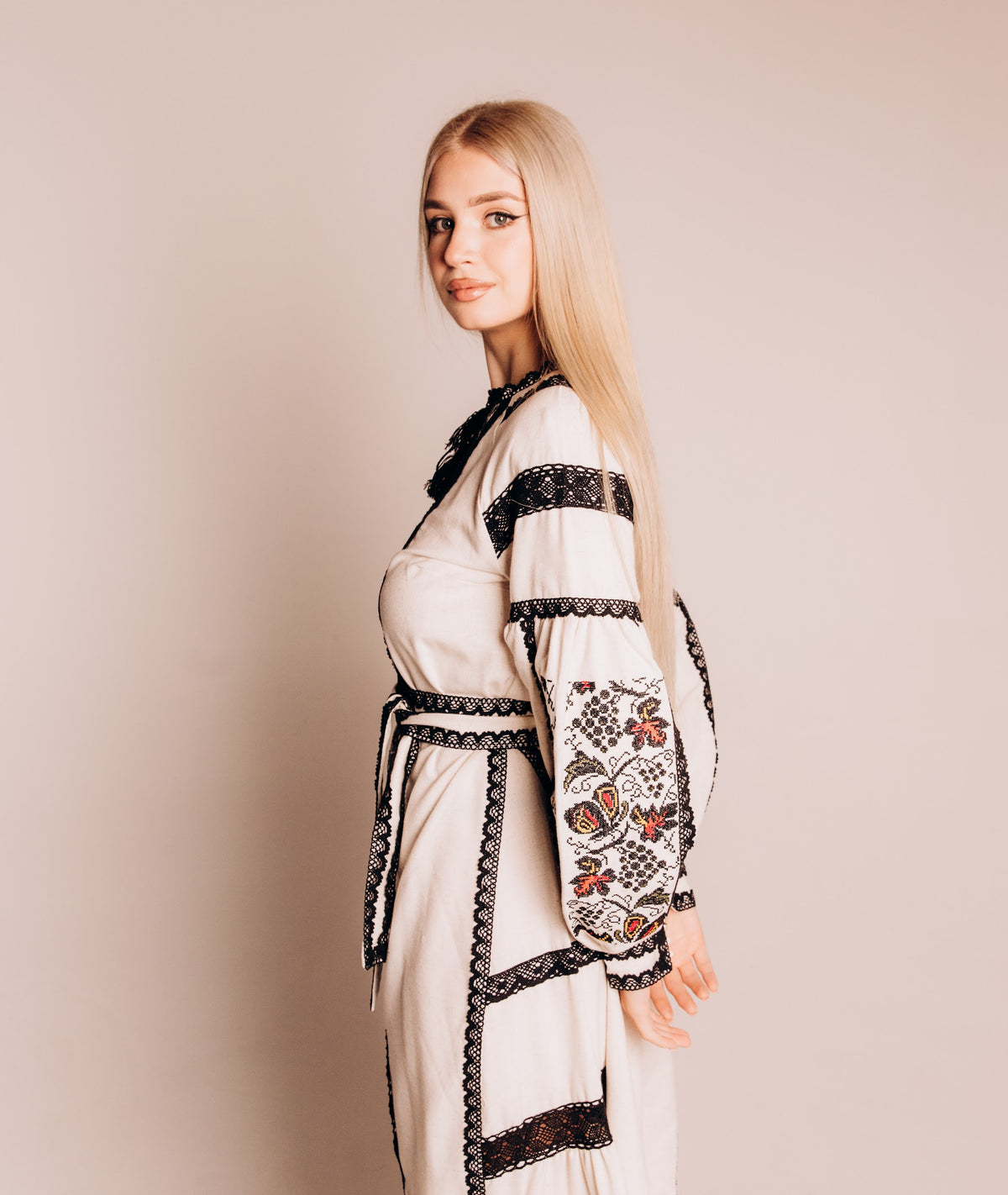 Embroidered Vyshyvanka Dress – Black & Multicolor