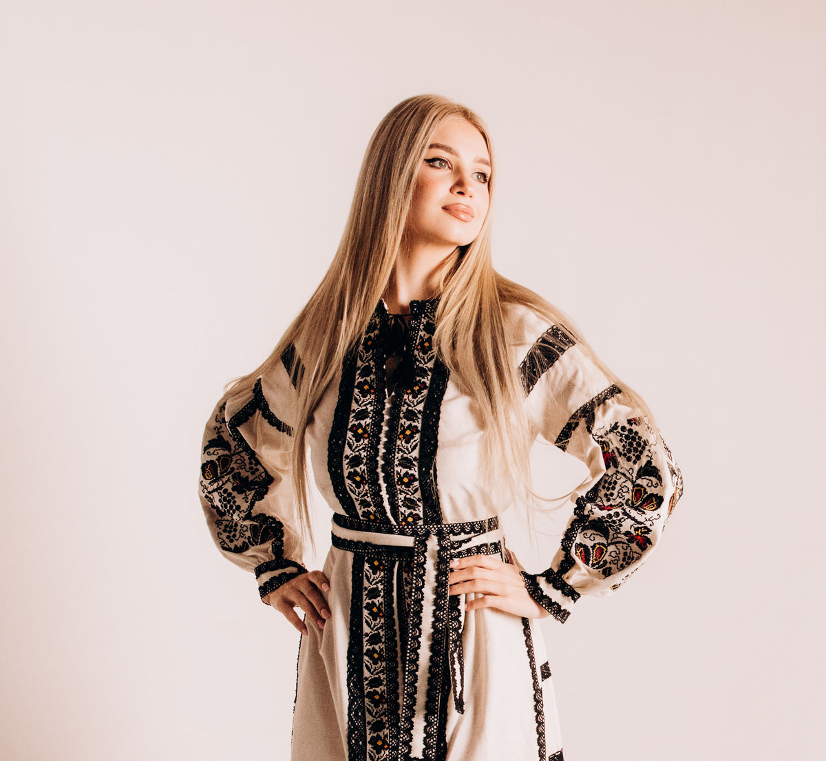 Embroidered Vyshyvanka Dress – Black & Multicolor
