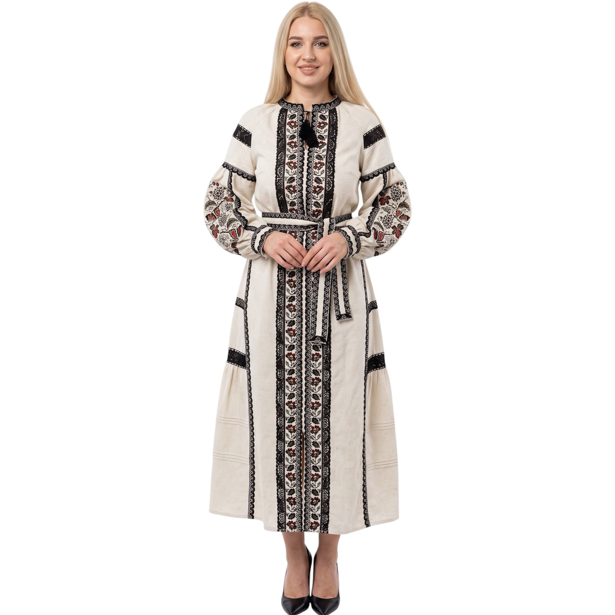 Embroidered Vyshyvanka Dress – Black & Multicolor