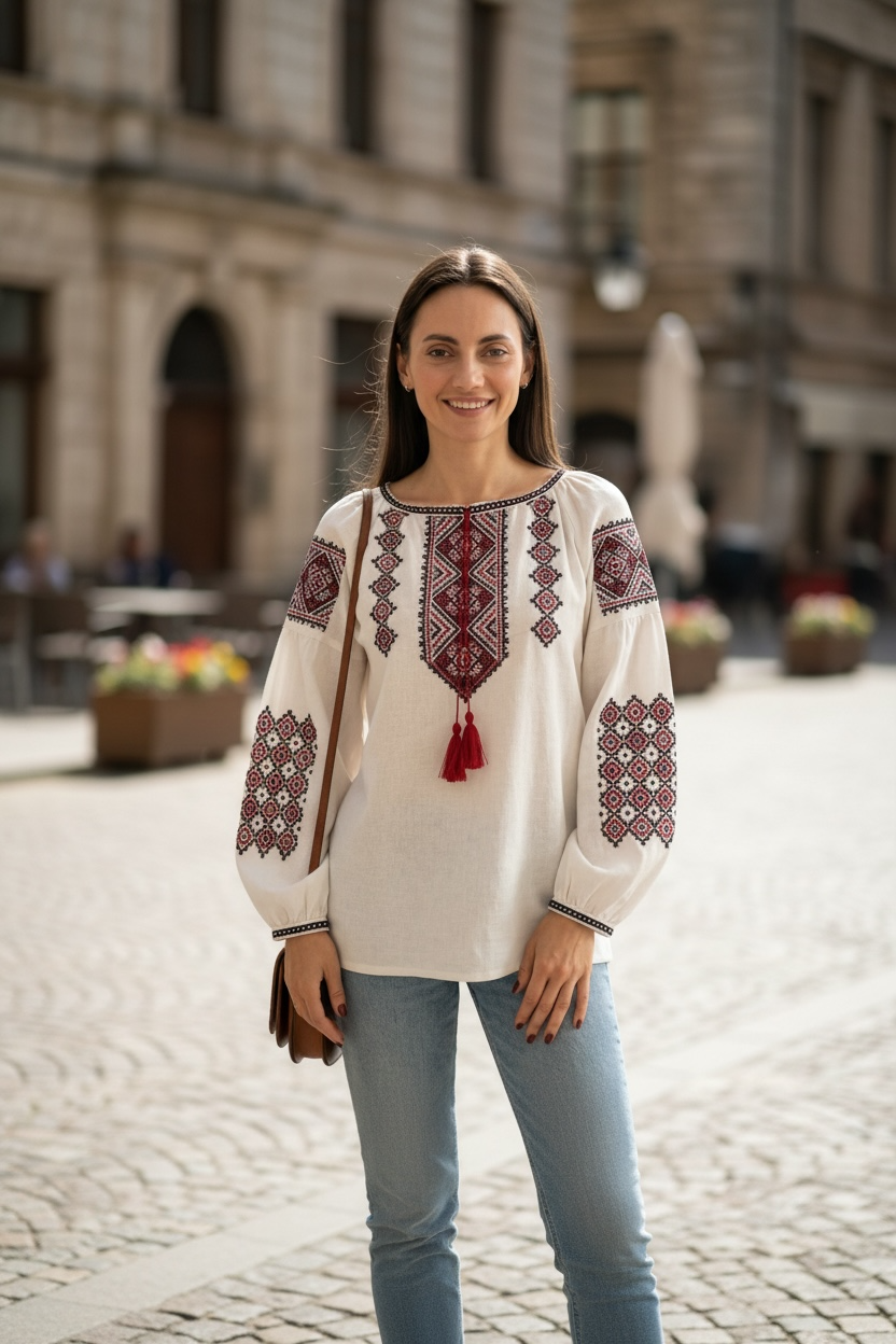 Hand Embroidered Ukrainian Vyshyvanka