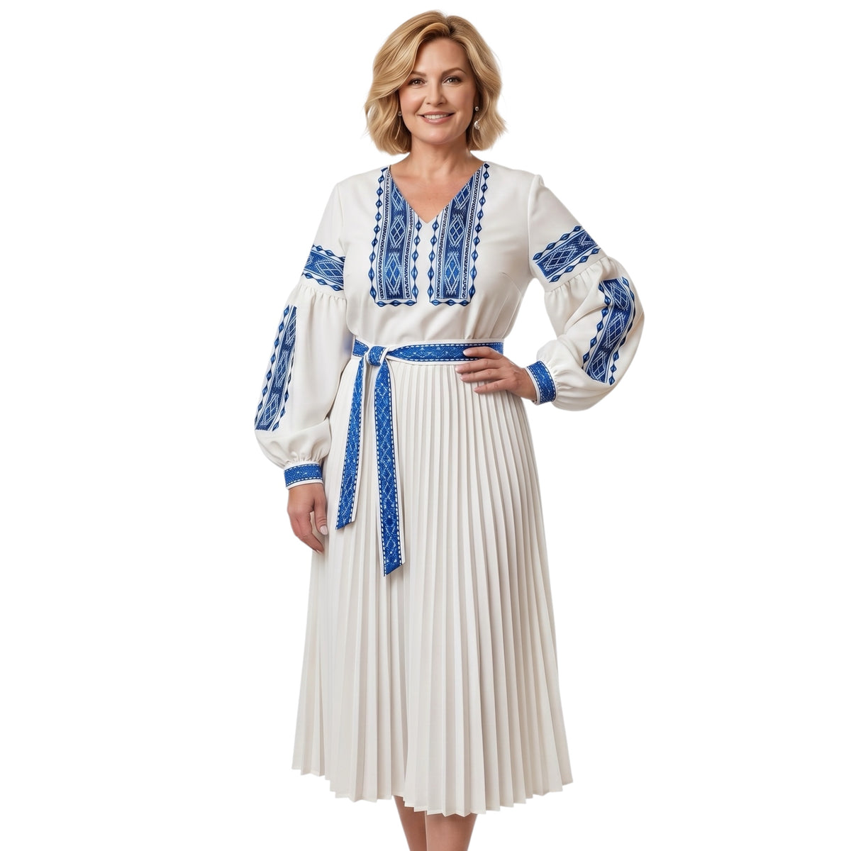Blue Embroidered Vyshyvanka Dress