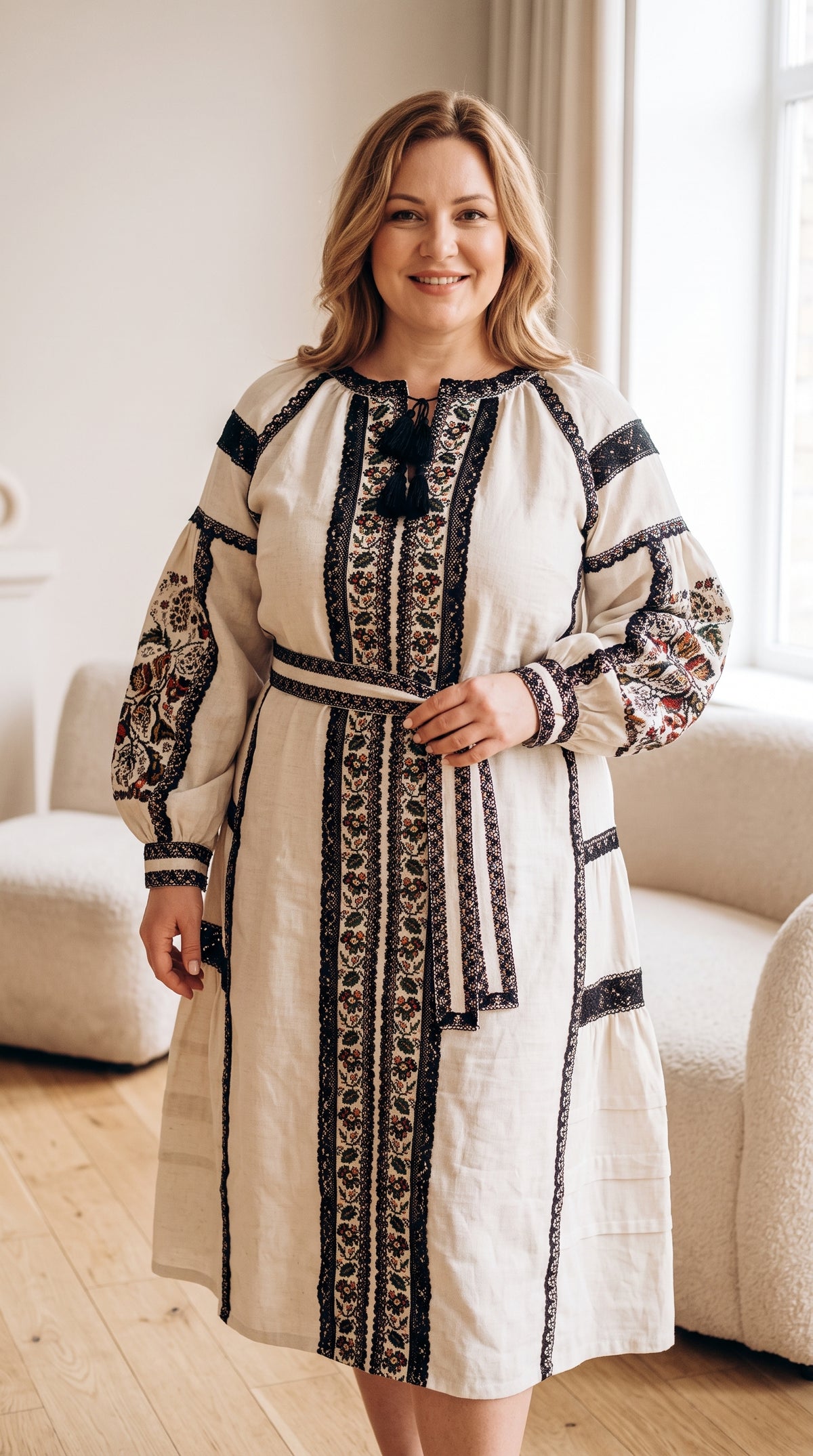 Embroidered Vyshyvanka Dress – Black & Multicolor