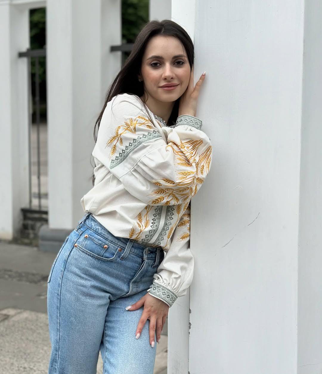 Wheat Embroidery Vyshyvanka – Boho Matching Outfit