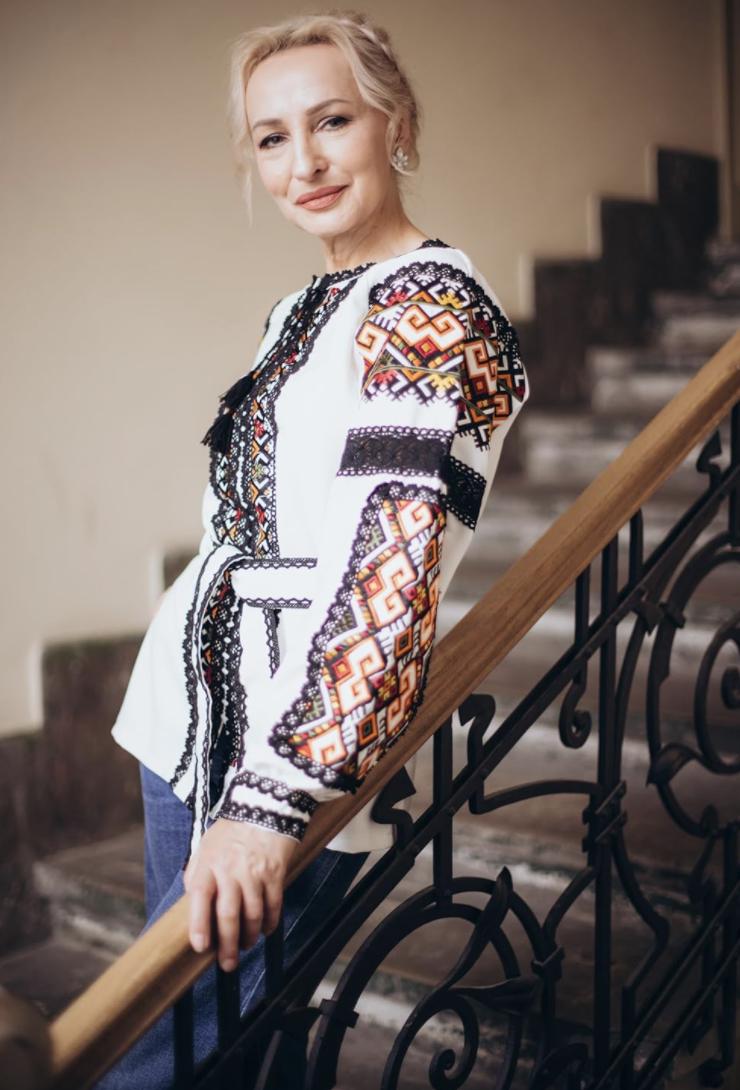 Ukrainian Easter Blouse, Lace Trim Boho Top, Geometric Embroidery, Wrinkle Free Crepe, Custom Size Folk Shirt, Modern Vyshyvanka, Mom Gift