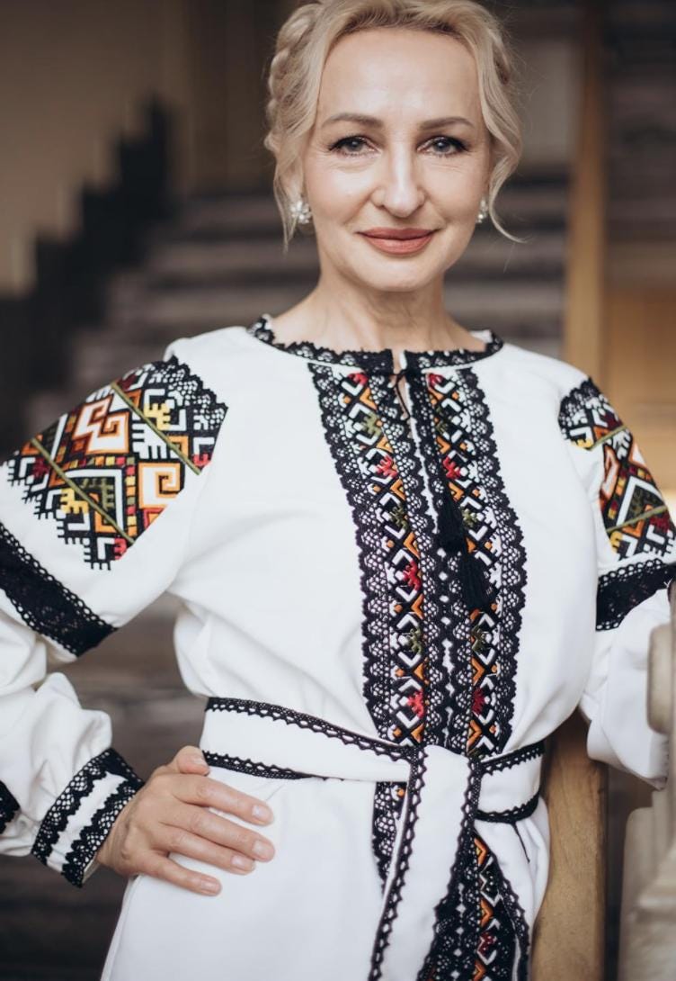 Ukrainian Easter Blouse, Lace Trim Boho Top, Geometric Embroidery, Wrinkle Free Crepe, Custom Size Folk Shirt, Modern Vyshyvanka, Mom Gift