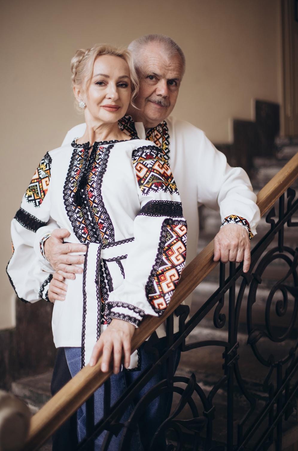 Handcrafted Men's Top, Traditional Ukrainian Shirt, Orange Black Embroidery, Spring Festival Wear, Plus Size Friendly, Artisan Made Gift