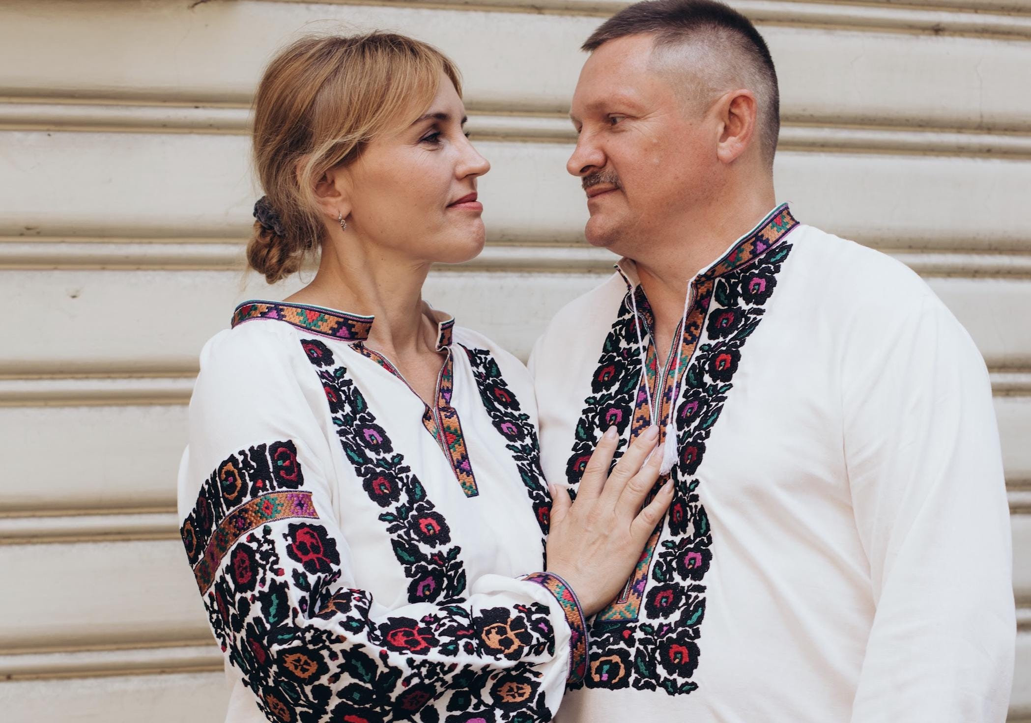 Borshchiv Style Blouse, Black Floral Embroidery, Ukrainian Easter Top, Linen Blend Shirt, Modern Folk Clothing, Custom Size, Artisan Made