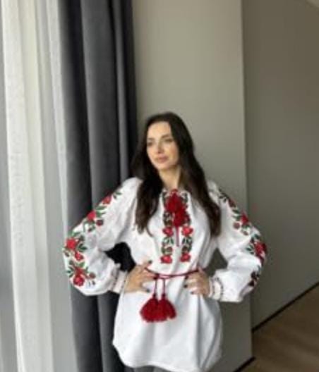 Ukrainian Vyshyvanka with Rose Embroidery | Handmade Linen Blouse | Folk Boho Clothing
