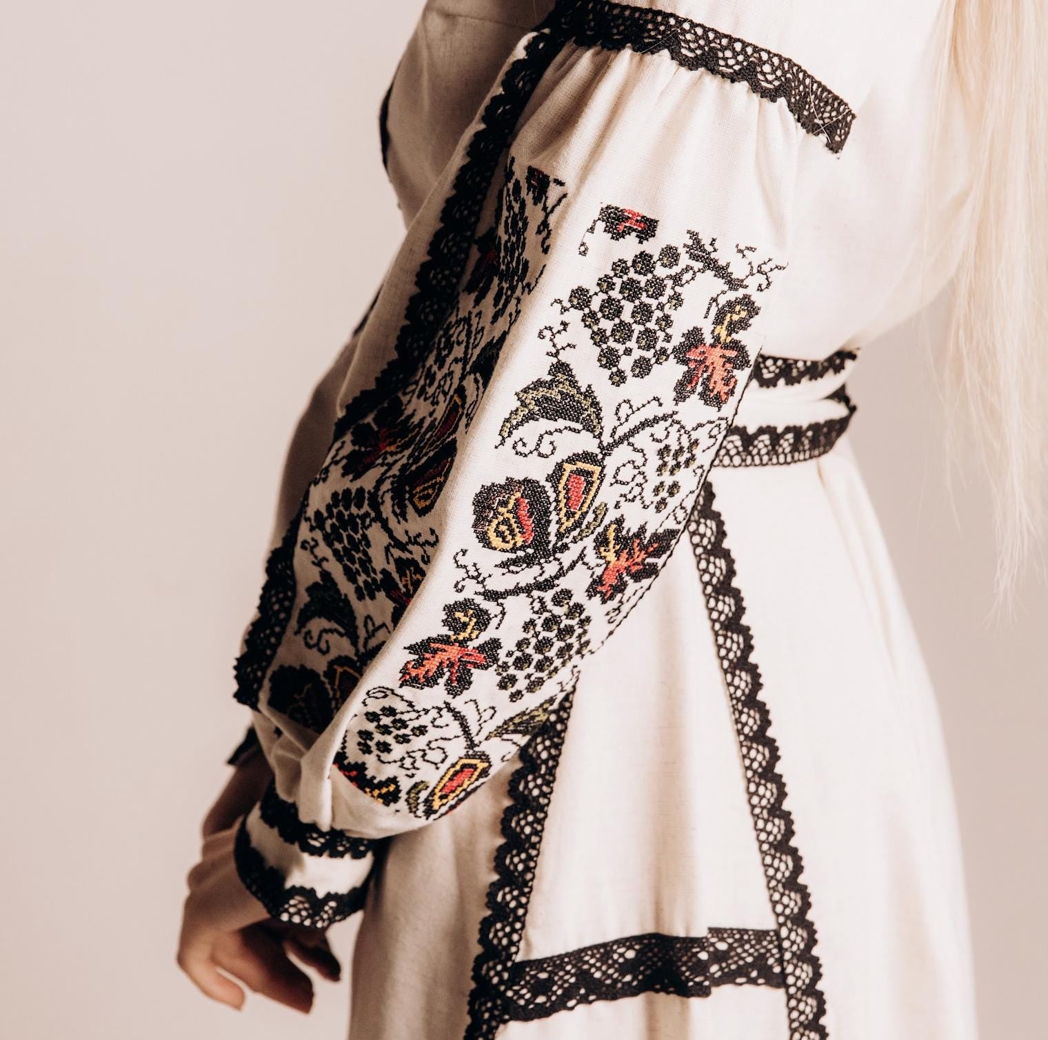 Embroidered Vyshyvanka Dress – Black & Multicolor