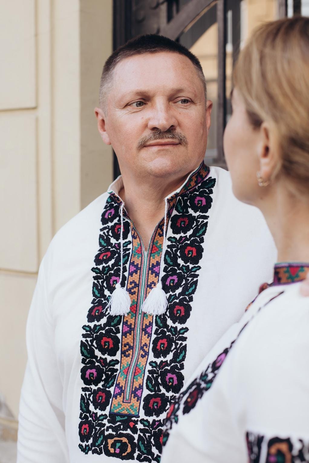 Borshchiv Embroidered Shirt, Men's Linen Viscose Top, Boho Wedding Tunic, Floral Geometric Pattern, Handcrafted Vyshyvanka, Spring Outfit