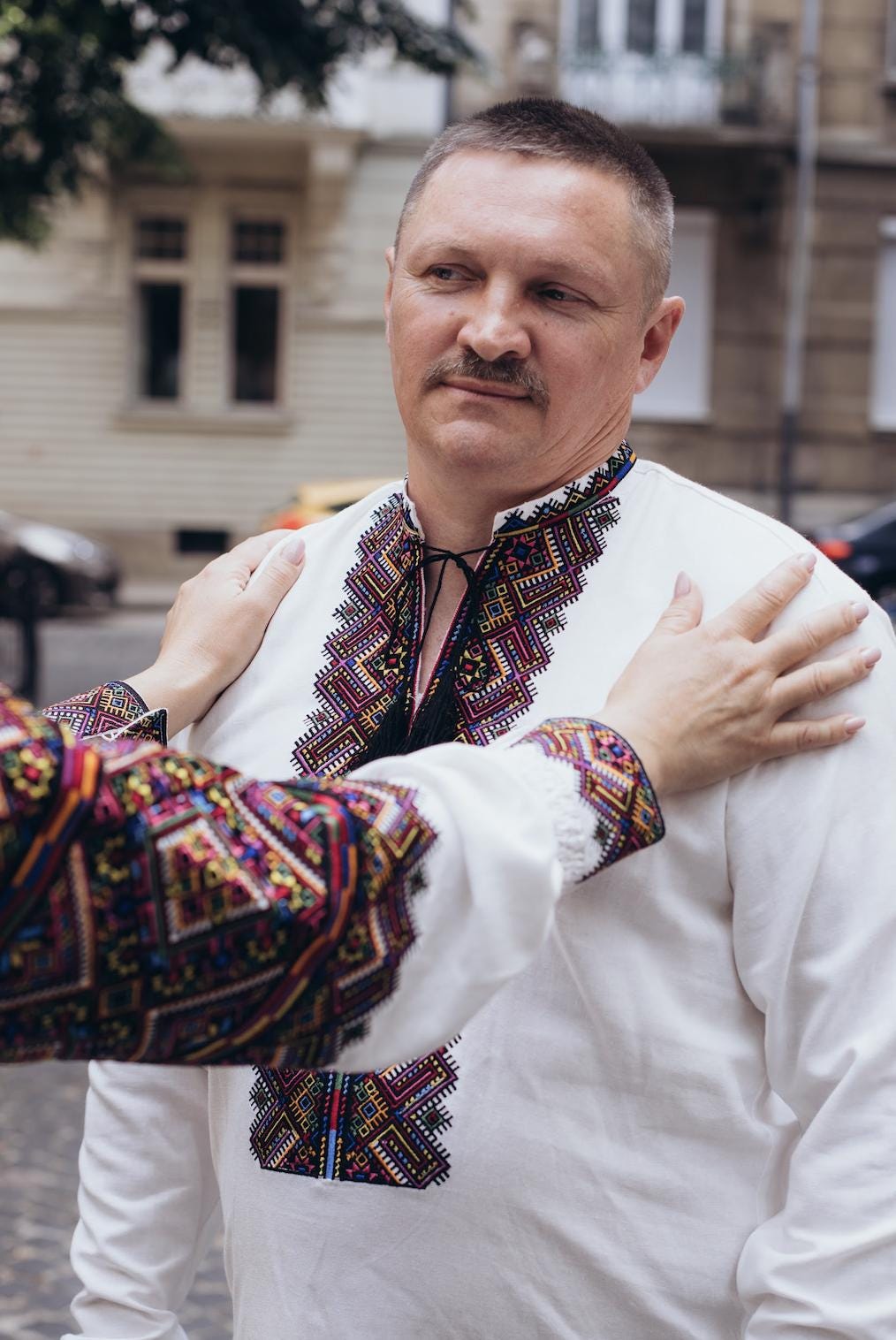 Verkhovyna Embroidered Shirt, Men's Linen Blend Tunic, Geometric Hutsul Pattern, Ukrainian Easter Outfit, Matching Couple, Custom Fit