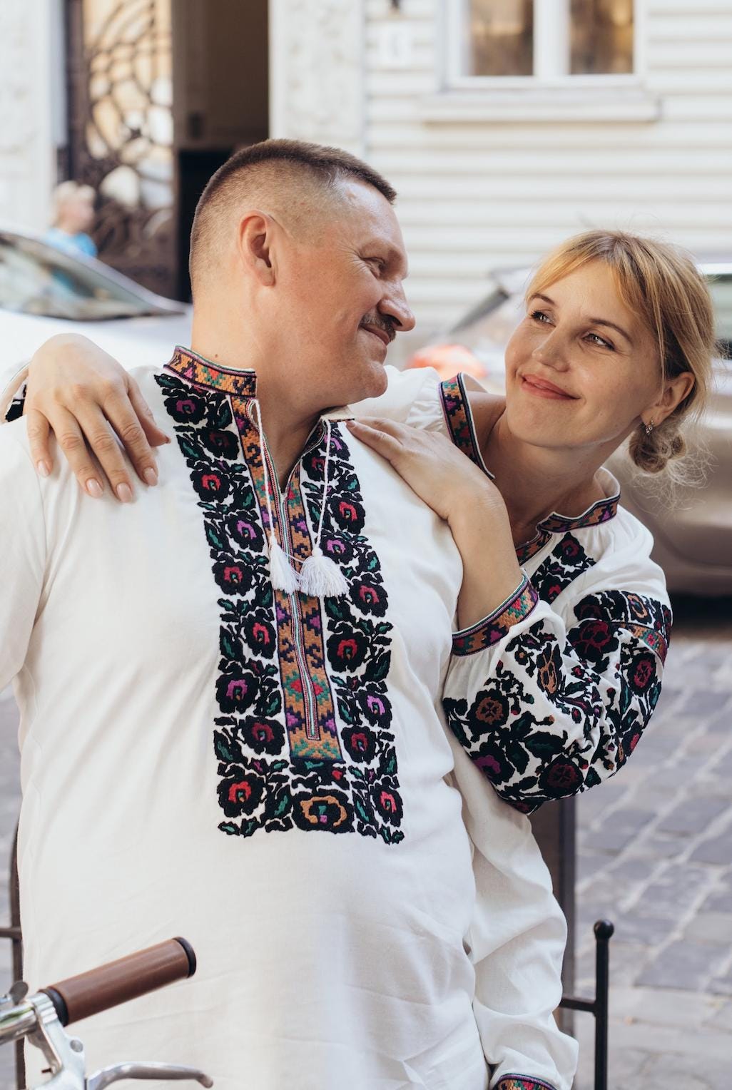 Borshchiv Style Blouse, Black Floral Embroidery, Ukrainian Easter Top, Linen Blend Shirt, Modern Folk Clothing, Custom Size, Artisan Made