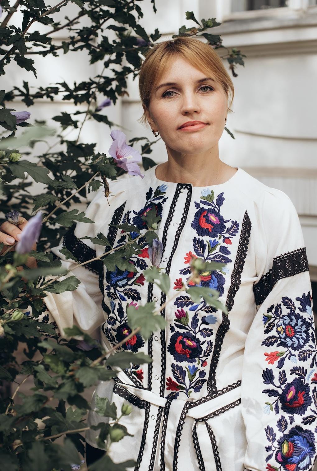 Women’s Ukrainian Embroidered Blouse | Borshchiv Floral Vyshyvanka XS–4XL | Linen Cotton Folk Shirt