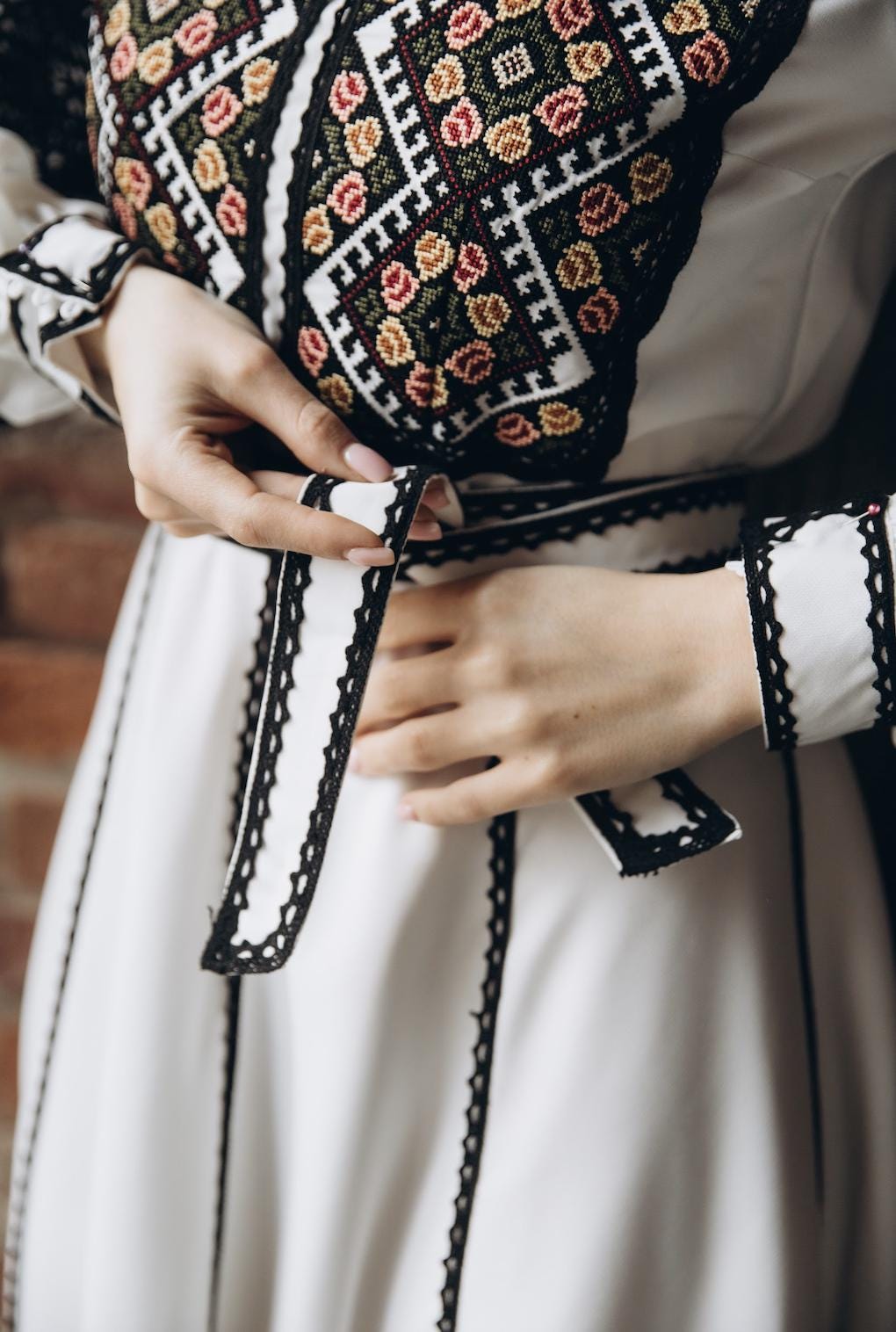 Embroidered Vyshyvanka Dress, Maxi Length, Wedding Matching Set Option