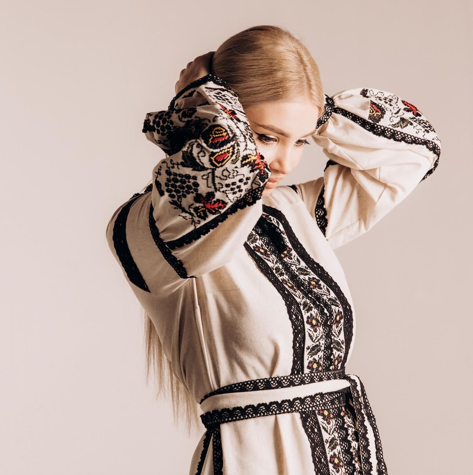 Embroidered Vyshyvanka Dress – Black & Multicolor