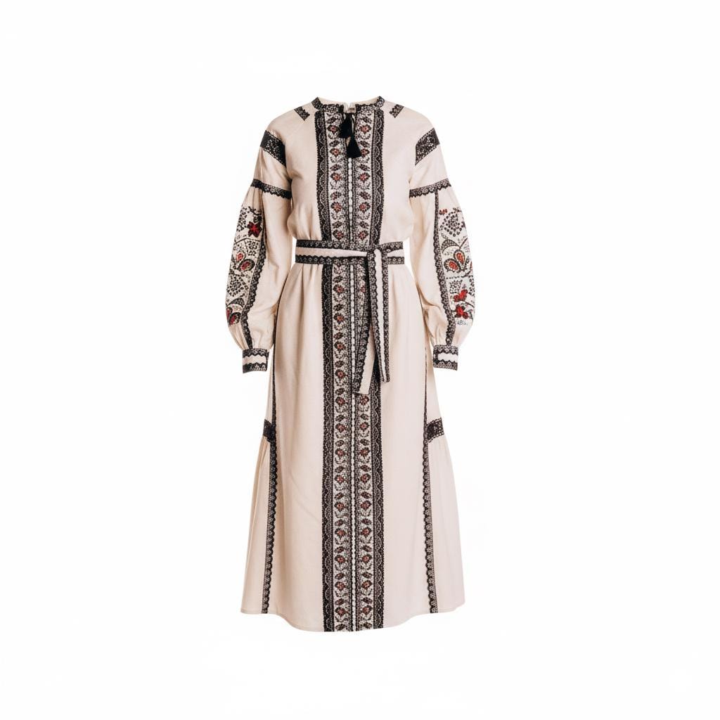 Embroidered Vyshyvanka Dress – Black & Multicolor