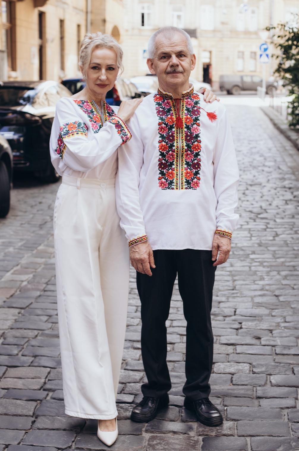 Men’s Ukrainian Embroidered Shirt | Bukovynian Floral Vyshyvanka | Handmade Homespun Fabric | Custom Size XS–4XL | Matching Couple Set