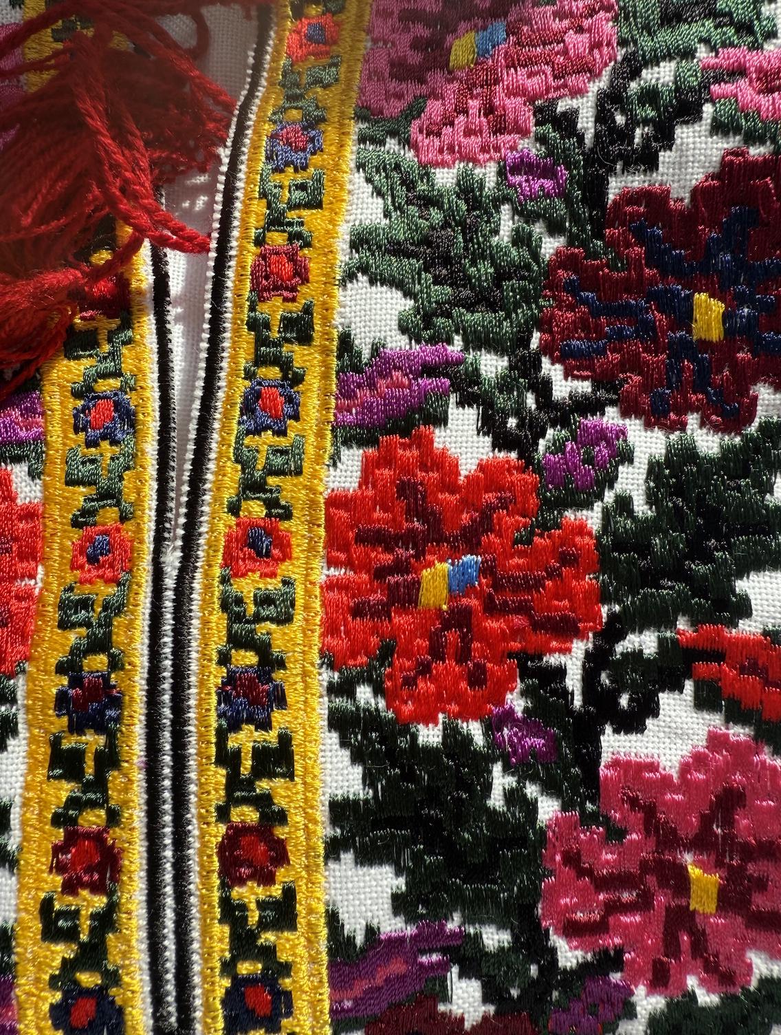 Men’s Ukrainian Embroidered Shirt | Bukovynian Floral Vyshyvanka | Handmade Homespun Fabric | Custom Size XS–4XL | Matching Couple Set