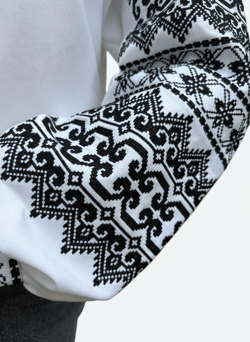 Handcrafted Boho Shirt, Embroidered Geometric Blouse, Matching Couple Set, Personalized Gift for Her, Modern Folk Top, Travel Friendly