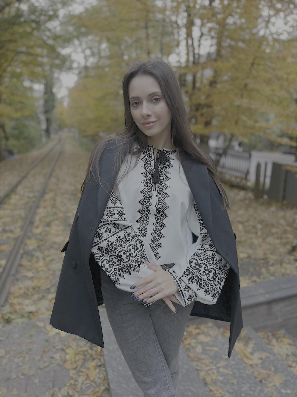 Handcrafted Boho Shirt, Embroidered Geometric Blouse, Matching Couple Set, Personalized Gift for Her, Modern Folk Top, Travel Friendly