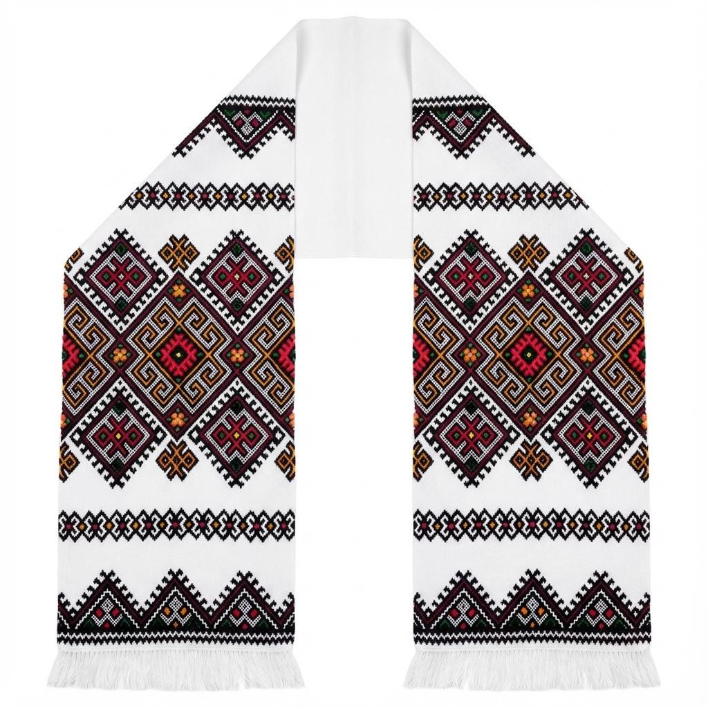 Ukrainian Rushnyk, Wedding Handfasting Cloth, Multicolor Geometric Runner, Traditional Folk Embroidery, Ceremonial Towel, Easter Decoration