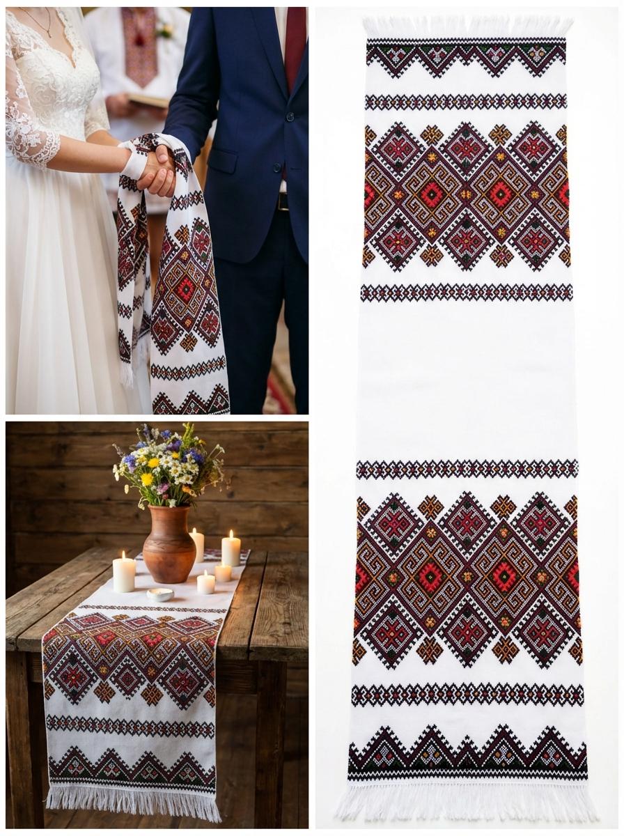 Ukrainian Rushnyk, Wedding Handfasting Cloth, Multicolor Geometric Runner, Traditional Folk Embroidery, Ceremonial Towel, Easter Decoration