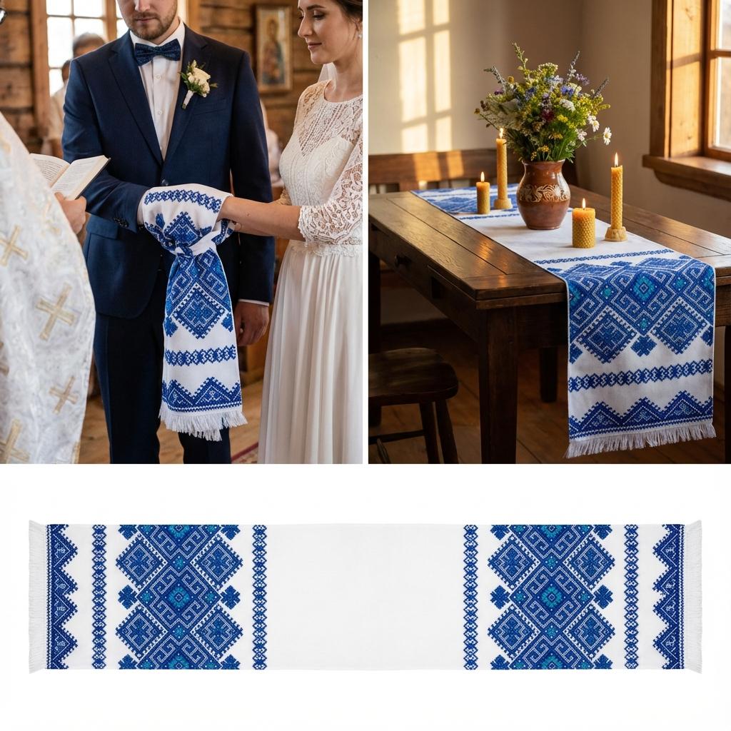 Blue Folk Runner, Traditional Embroidery, Wedding Blessing Cloth, Eco Gift Packaging, Plantable Card, Easter Basket Cover, Rushnyk Art