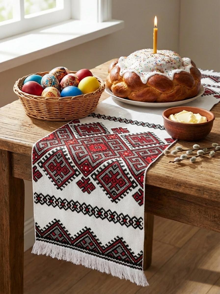 Red Embroidered Rushnyk, Ukrainian Wedding Cloth, Handfasting Towel, Geometric Table Runner, Ceremonial Art, Traditional Folk Gift, Cotton