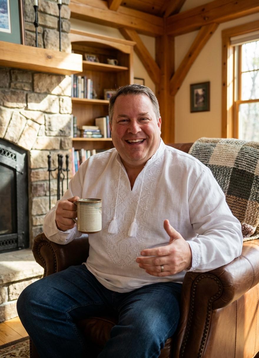 White on White Linen Shirt Men, Tone on Tone Embroidery, Groom Wedding Outfit, Custom Size Tunic, Minimalist Boho Top, Big and Tall Friendly