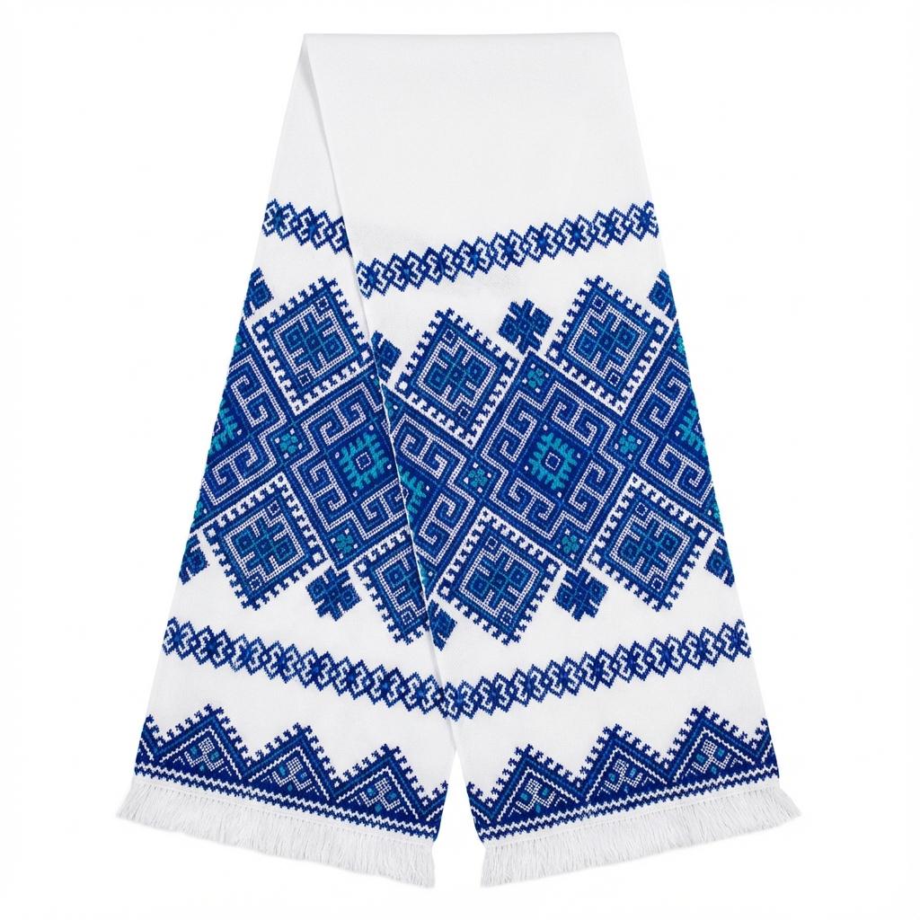 Blue Folk Runner, Traditional Embroidery, Wedding Blessing Cloth, Eco Gift Packaging, Plantable Card, Easter Basket Cover, Rushnyk Art