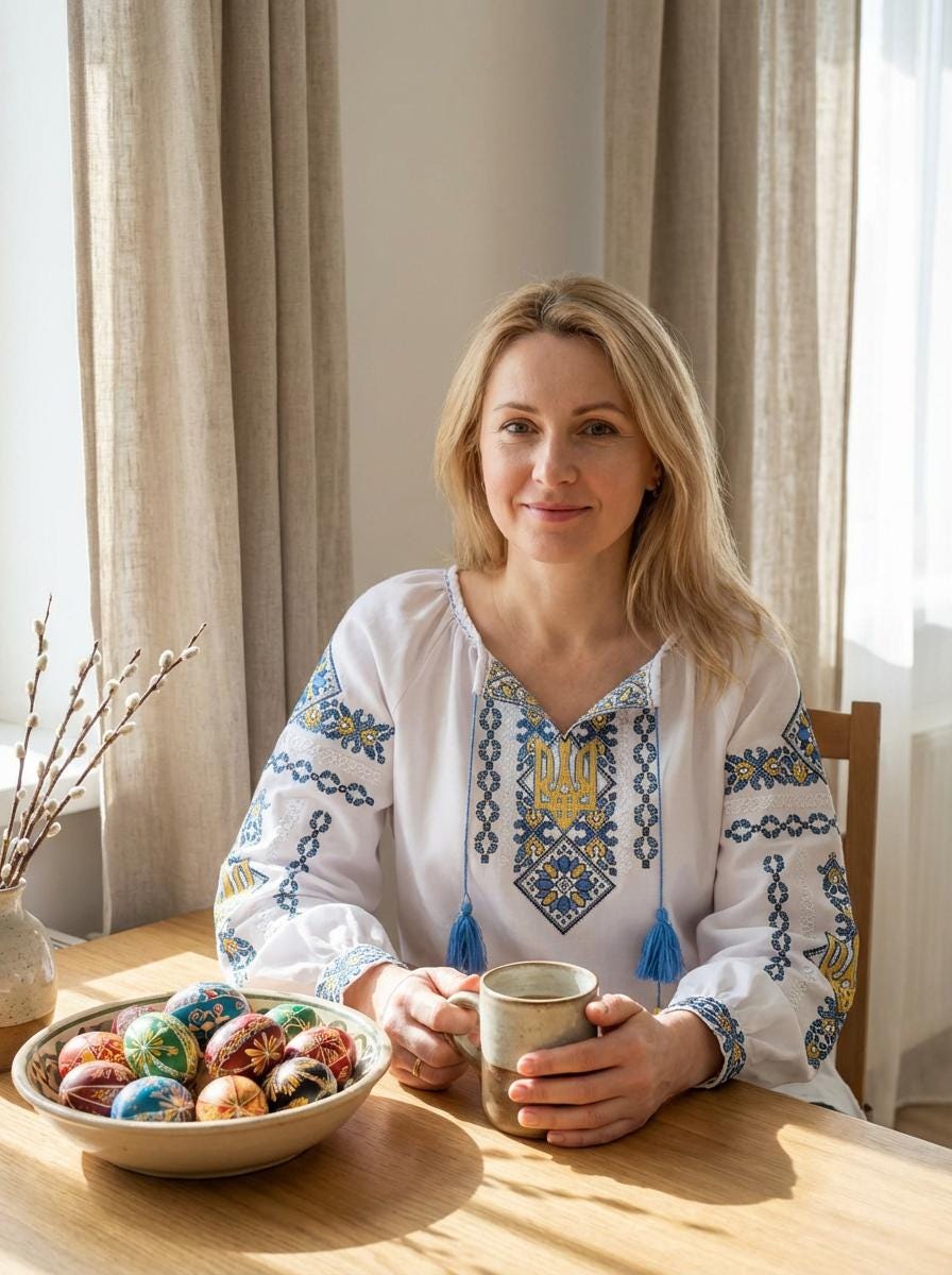 Handcrafted Patriotic Blouse, Ukraine Symbol Shirt, Yellow Blue Tassels, Modern Folk Top, Zero Waste Gift for Her, Wife, Mom, Artisan Made