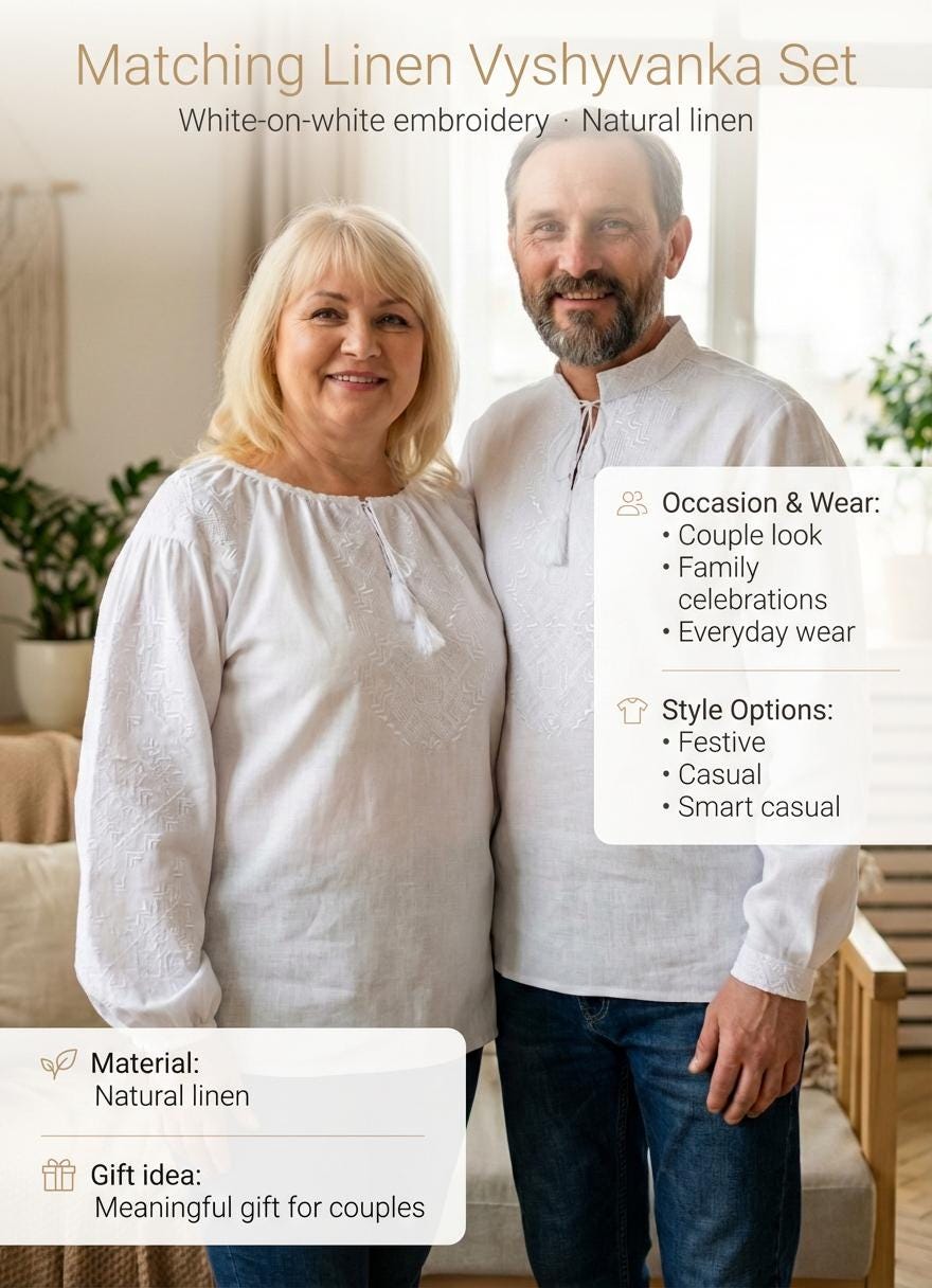 Custom White Linen Shirt, Whitework Embroidery, Sustainable Fashion, Eco Friendly Gift, Modern Ukrainian Blouse, Spring Boho Top, Wife