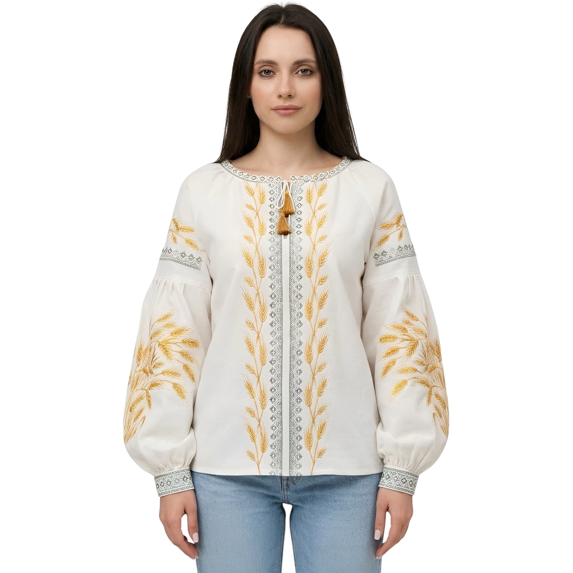 Wheat Embroidery Vyshyvanka – Boho Matching Outfit